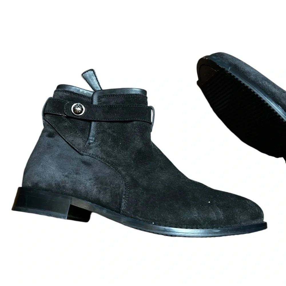 ▶️ Johnston & Murphy ◀️ Darby Snap Bootie All Leather Black Suede Women’s 8